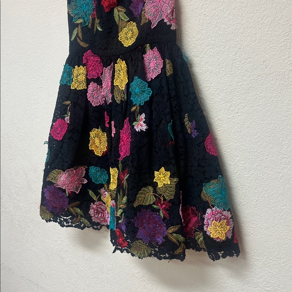 Alice + Olivia Becca Embroidered Floral Mini Dress Size XS - Picture 4 of 5